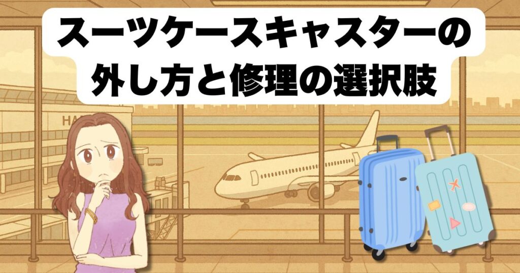 スーツケースキャスターの外し方と修理の選択肢