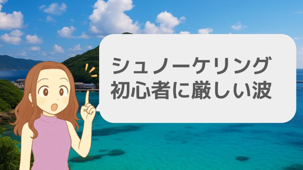 シュノーケリング初心者に厳しい波