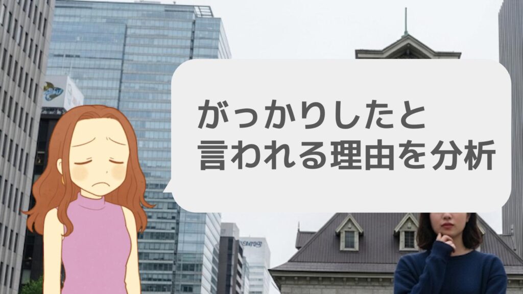 がっかりしたと言われる理由を分析