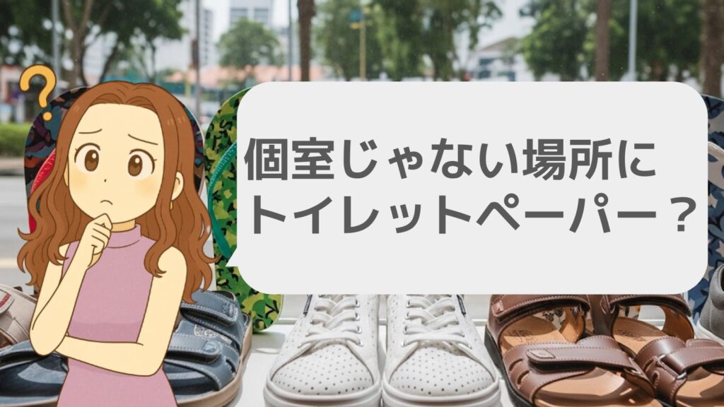 個室じゃない場所にトイレットペーパーが?