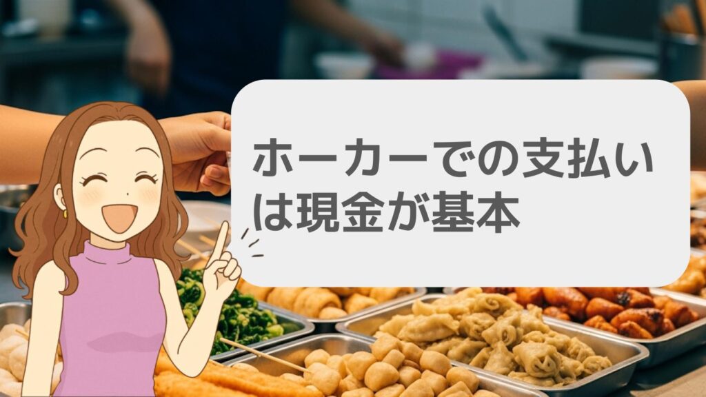 ホーカーでの支払いは現金が基本