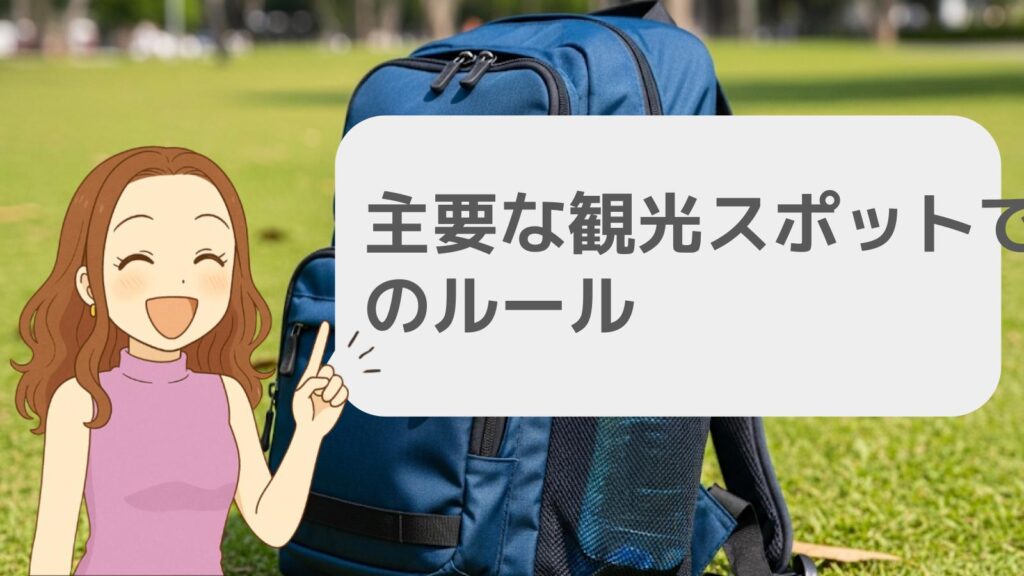 主要な観光スポットでのルール