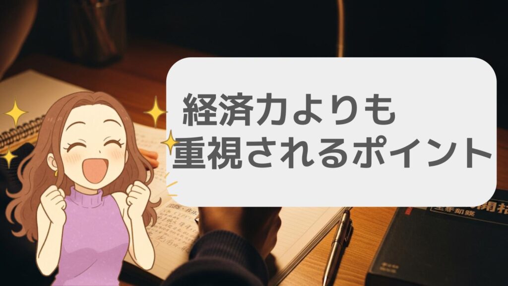 経済力よりも重視されるポイント