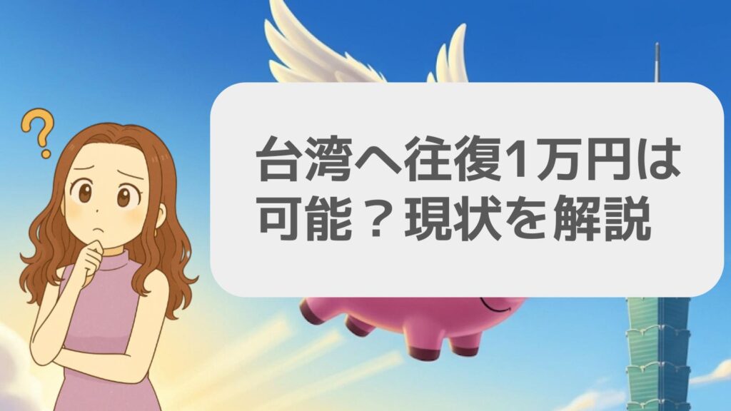 台湾へ往復1万円は可能？現状を解説