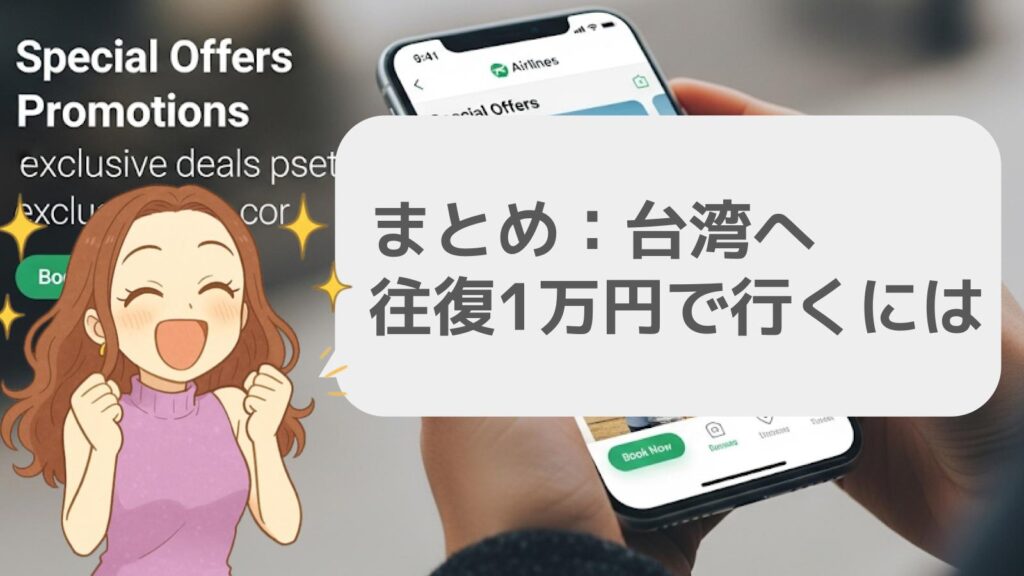 まとめ：台湾へ往復1万円で行くには