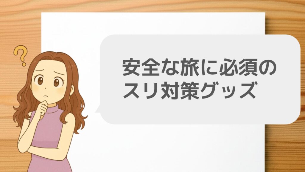 安全な旅に必須のスリ対策グッズ
