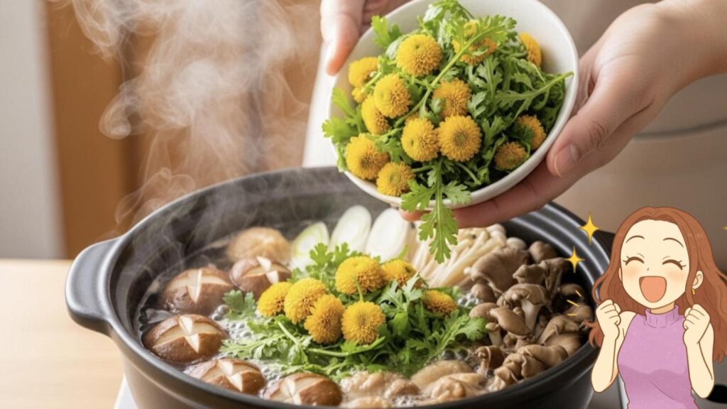 香りが特徴の春菊を入れる際のポイント