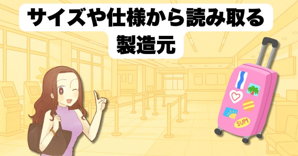 サイズや仕様から読み取る製造元