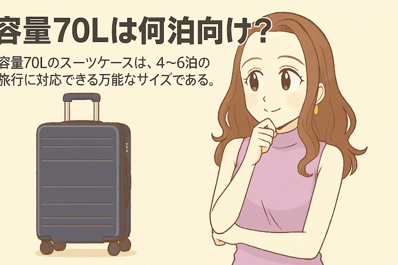 容量70Lは何泊向け?