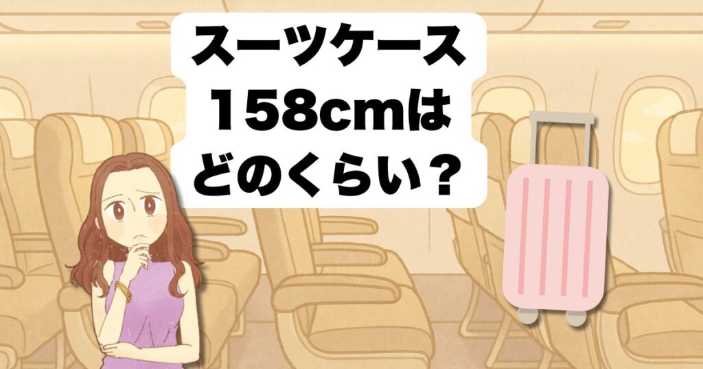 スーツケースの3辺合計で158cmはどのくらい?