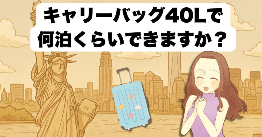キャリーバッグ40Lで何泊くらいできますか?