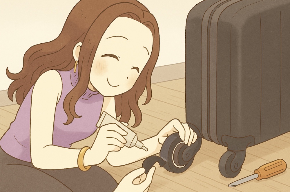 ゴム貼るDIYでキャスター補修