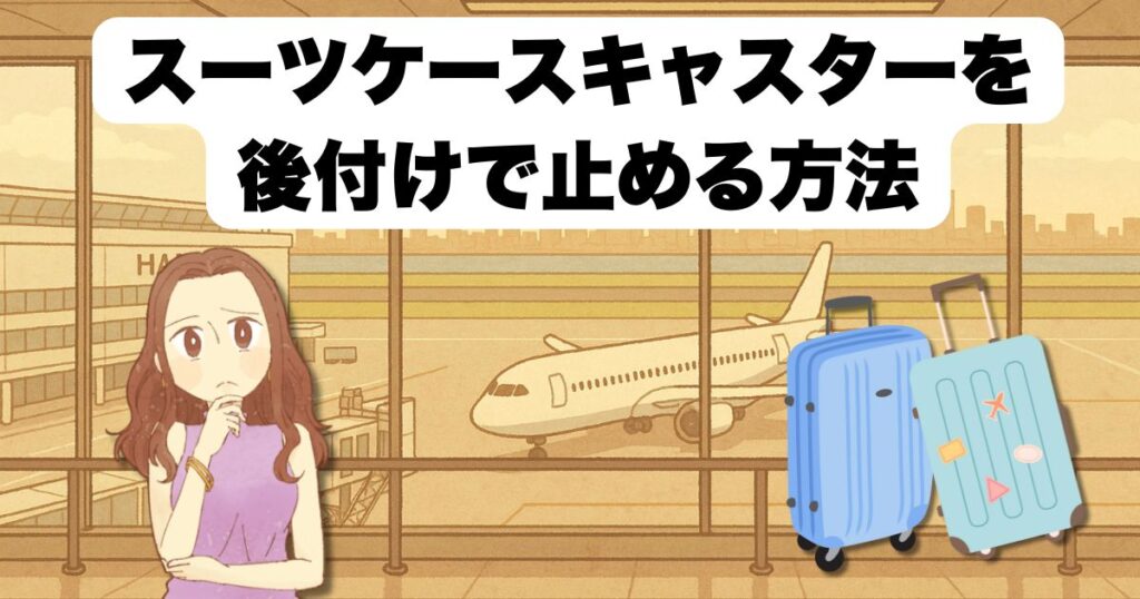 スーツケースキャスターを後付けで止める方法