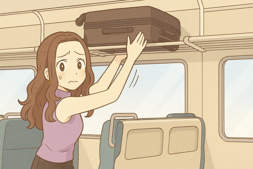 スーツケースを電車の網棚に置くと落ちる?安全な使い方