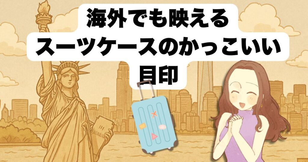 海外でも映えるスーツケースのかっこいい目印