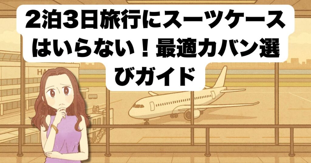 2泊3日旅行にスーツケースはいらない!最適カバン選びガイド