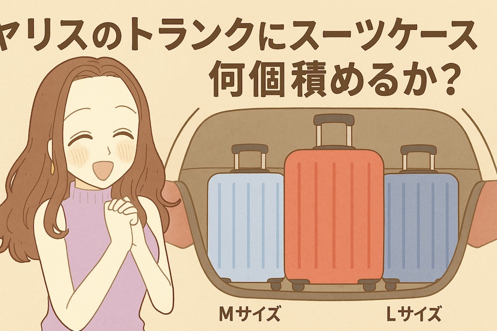 ヤリスのトランクにスーツケースは何個積めるか?