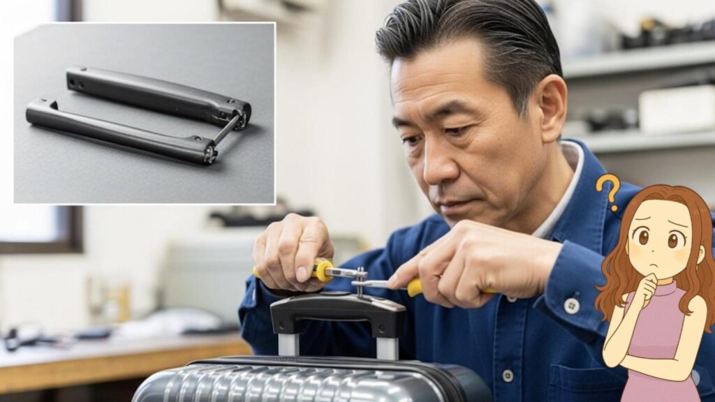 スーツケース修理 札幌 DIYよりプロ?伸縮ハンドルを自分で直す注意点