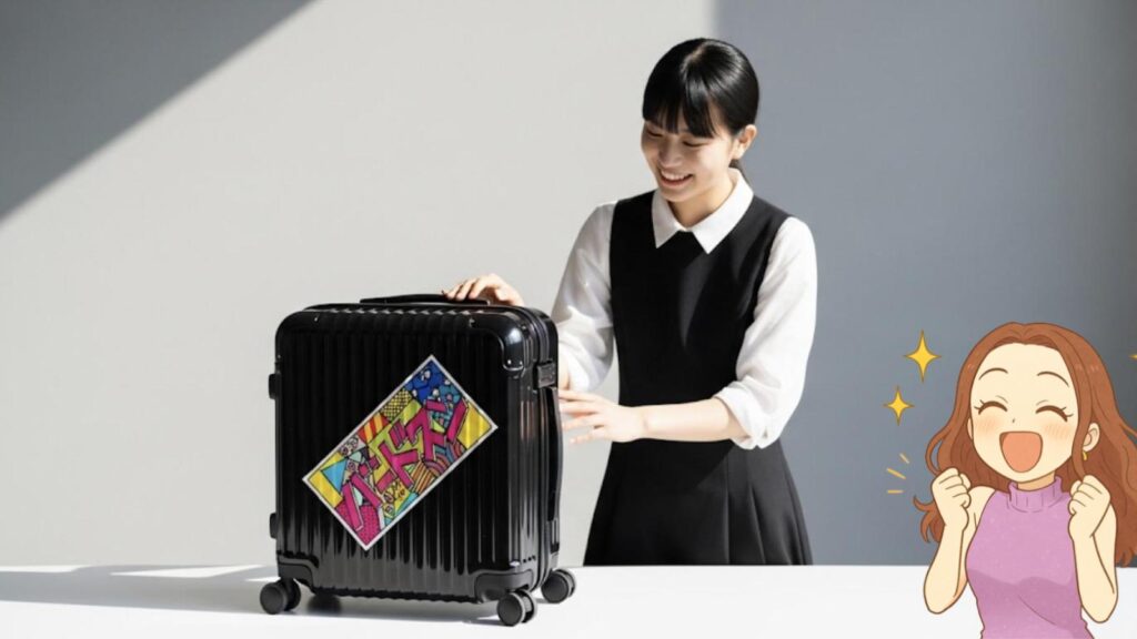スーツケースステッカー 大人 大きいステッカーを貼る際のバランス感覚