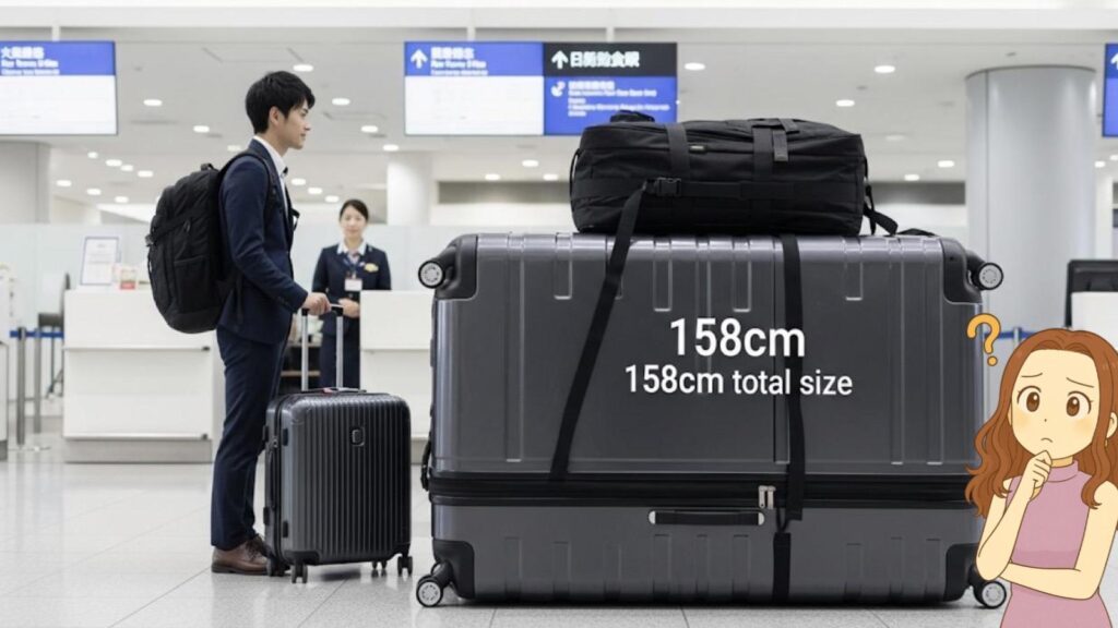 スーツケース 1週間 大きさ 3辺合計158cmは何リットルに相当?