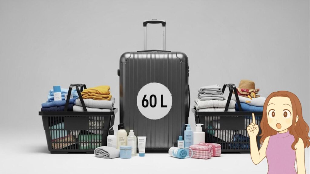 スーツケース 容量 わからない 60リットルはどのくらいの大きさ?