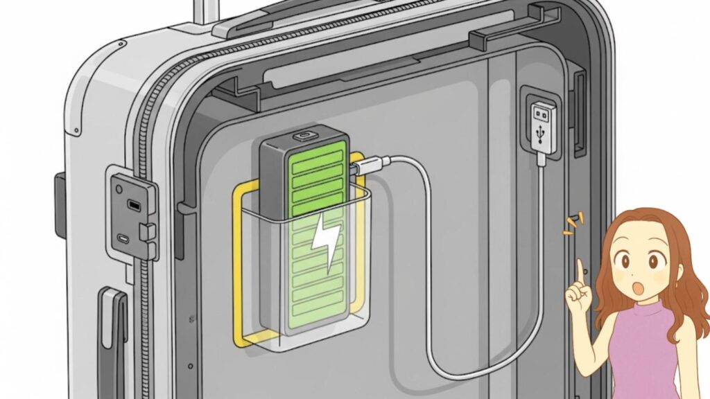 充電器付きスーツケースの基本的な仕組み