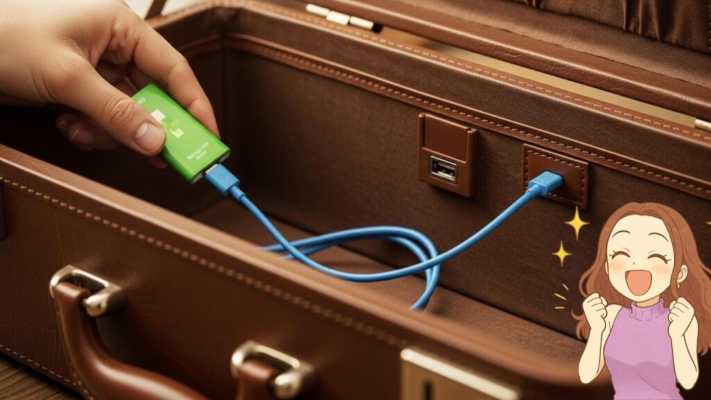 スーツケース 充電器付き ACアダプタなど充電器の持ち込み