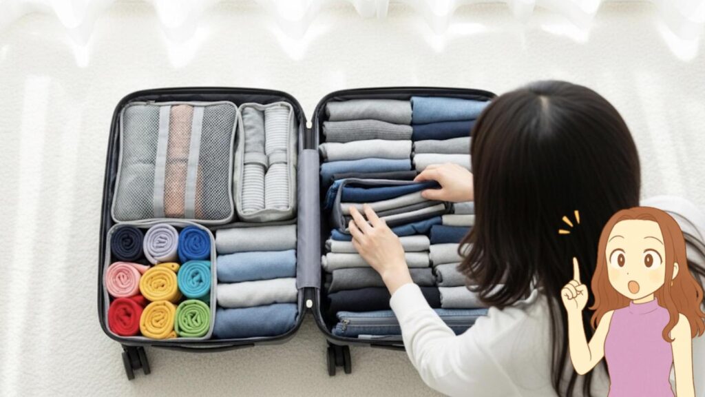 基本的なスーツケースの服の入れ方のコツ
