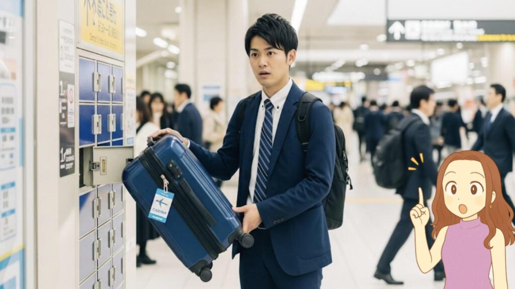 スーツケース コインロッカー 入らない 機内持ち込みOKでも入るとは限らない
