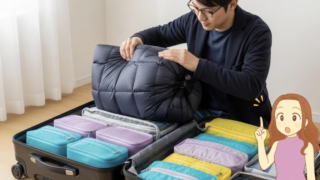 スーツケース 服たたみ方 圧縮袋やポーチを使った賢い入れ方